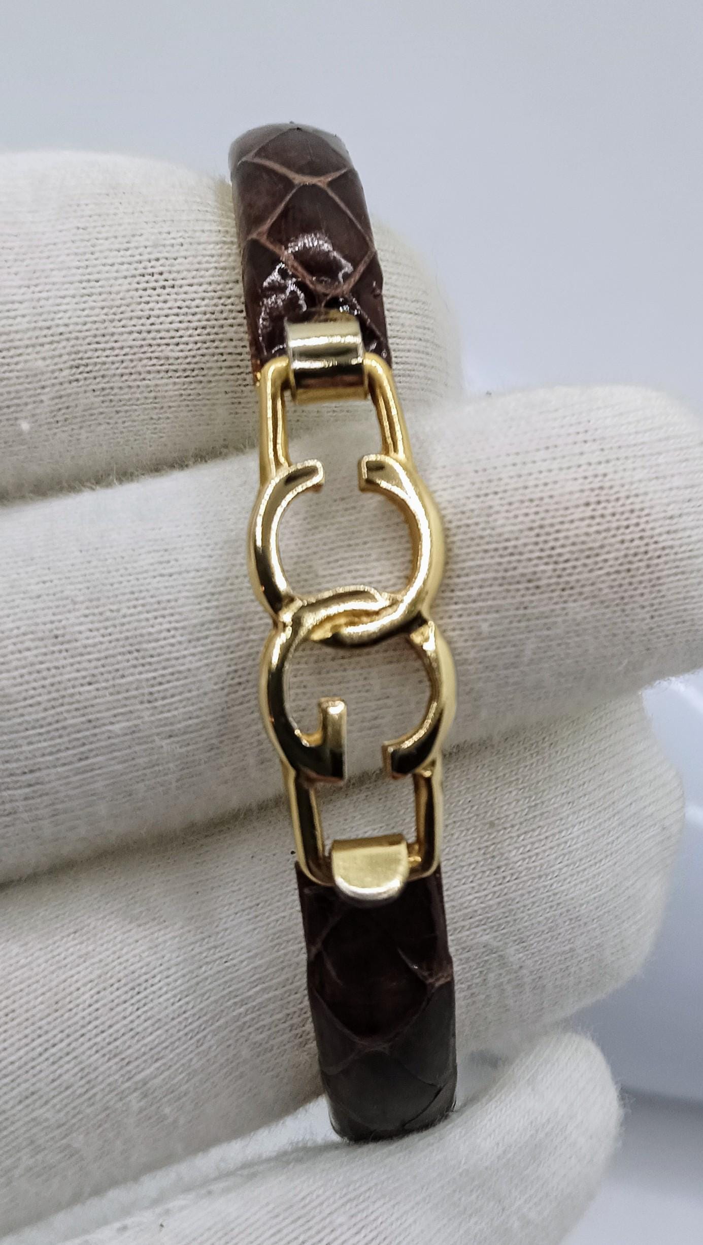Vintage Florence Italy 24k Gold Plated Snake Skin Bracelet - Etsy