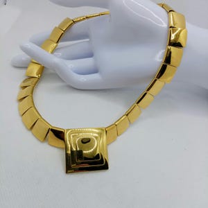 Vintage Signed Monet Gold Plated Choker Necklace Women Costume Jewelry Fashionista Gift Designer Estate