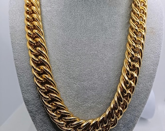 Colar vintage banhado a ouro Anne Klein com corrente maciça de 24" para mulheres, bijuteria, presente fashionista