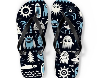 Fun Monster Flip Flops Kid Flip Flops Monster Sandals Kid Sandals Fun Sandals Fun Flip Flops Gift Birthday Gift Youth Flip Flop California