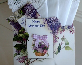 Mother's Day Lilac Keepsake Hanky Card