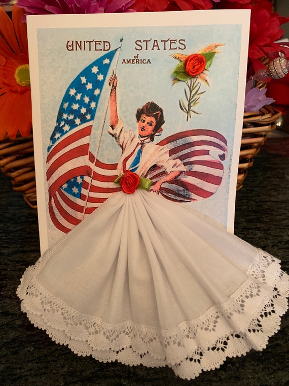 Red, White and Blue Keepsake Hankie Cards