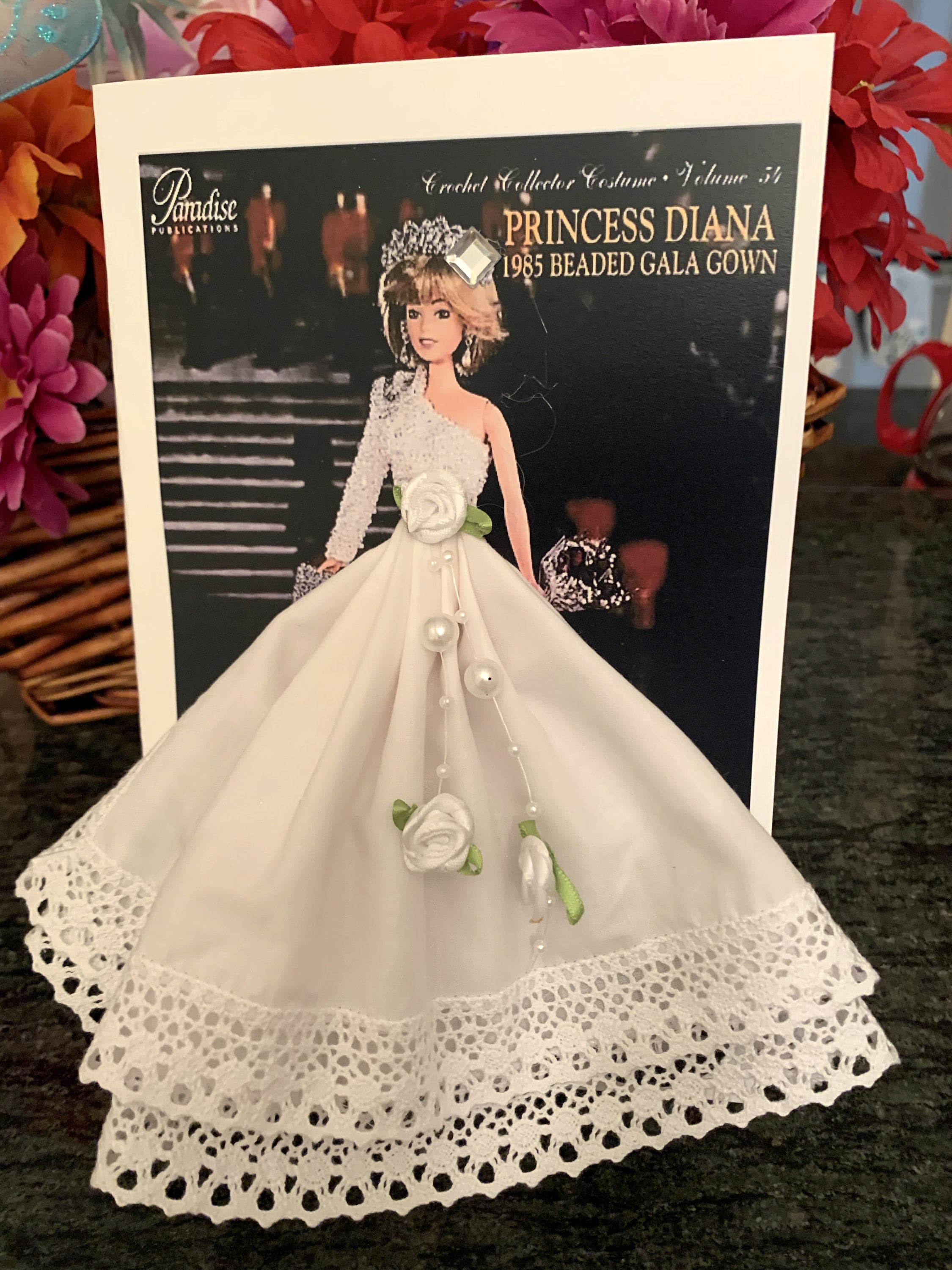Princesa Diana vestido de noche Keepsake Hankie Tarjeta España