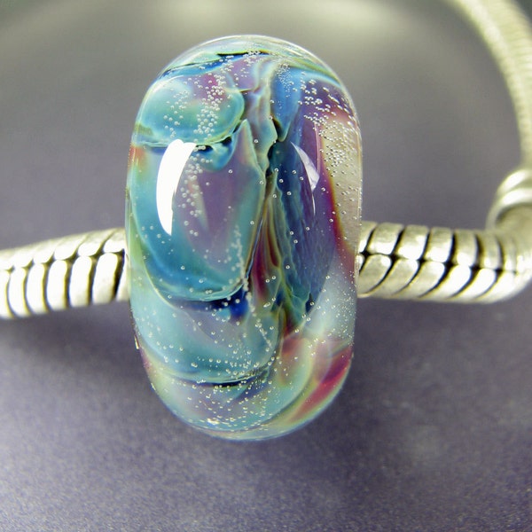 Large Hole Lampwork Glass Bead Edge of the World