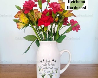 Jarrón de flores conmemorativo para mascotas, jarrón de flores personalizado, jarrón de flores familiar, jarrón de cerámica personalizado, regalo para el dueño de la mascota, jarrón personalizado