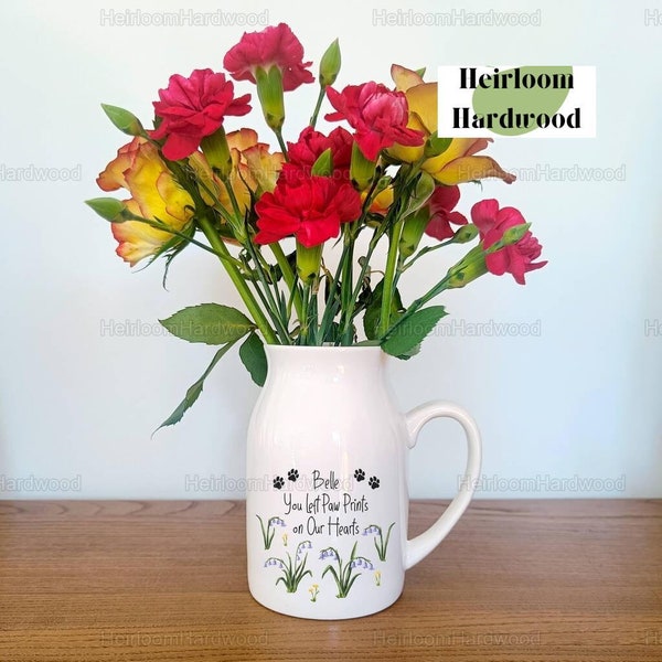 Vase à fleurs commémoratif pour animal de compagnie, vase à fleurs personnalisé, vase à fleurs familial, vase en céramique personnalisé, cadeau pour propriétaire d'animal de compagnie, vase personnalisé