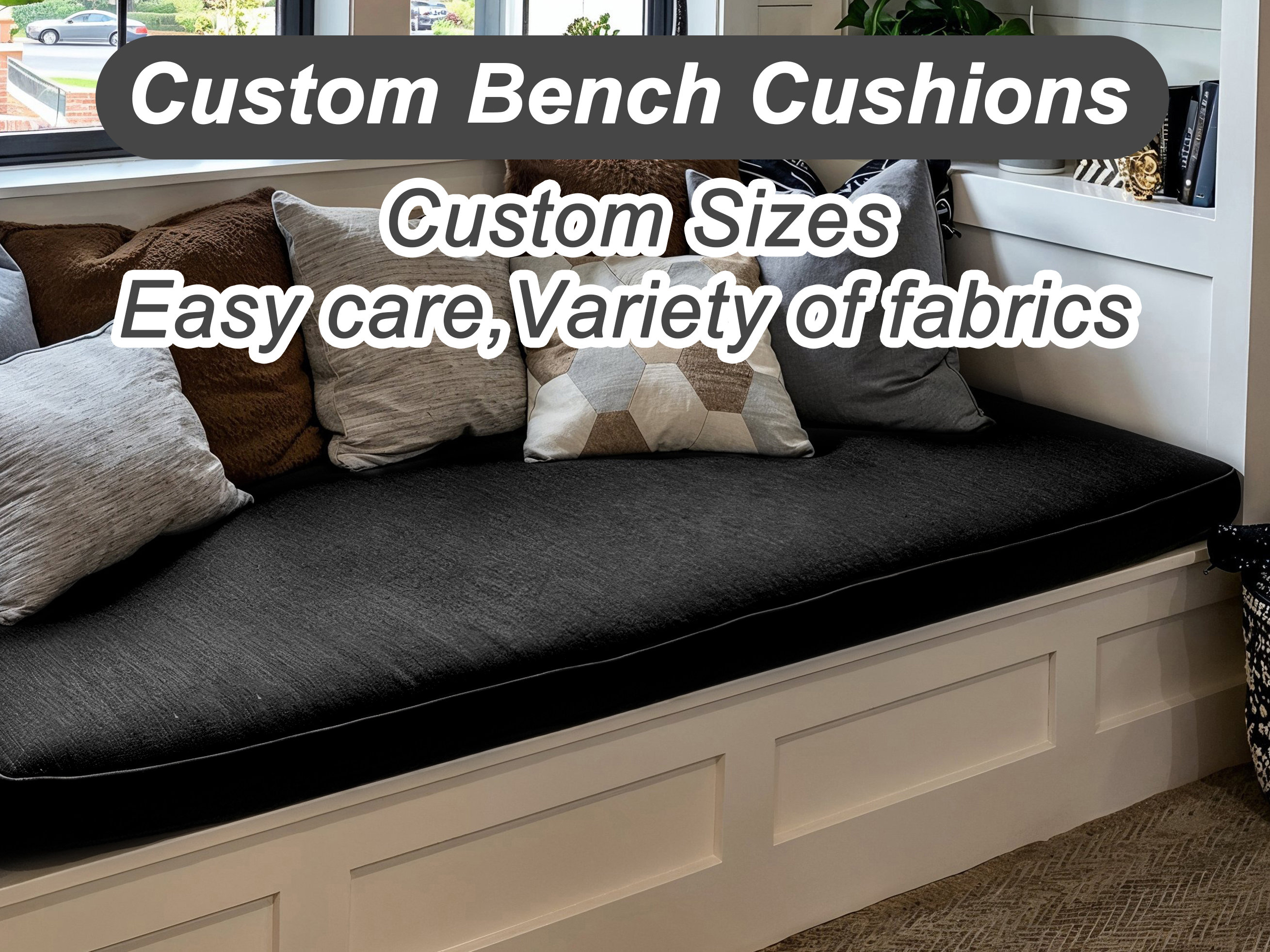 Black bench cushions sale