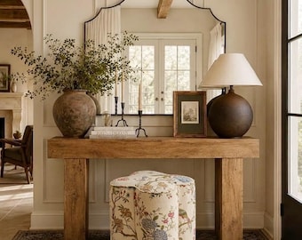 Floral Bird Jacquard Chenille Clover Ottoman, Petal Shaped Vanity Stool, Vintage Botanical Accent Footstool