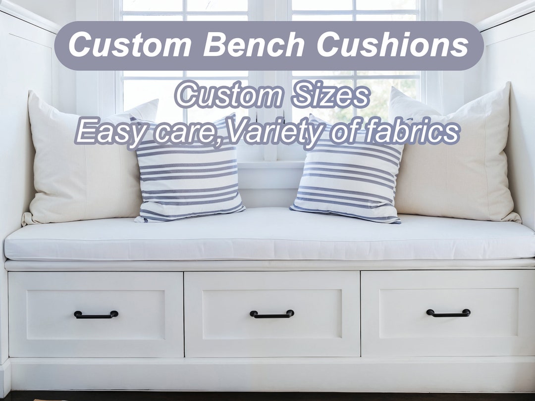White Bay Window Seat Cushion,custom Seat Cushion,window Bench Cushion Indoor,linen Window Seat