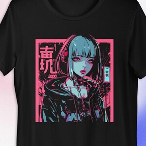 Cyberpunk Anime Girl Unisex T-Shirt | Pastel Goth | Cyberpunk | Harajuku Streetwear | Manga Aesthetic