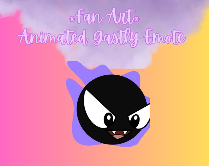 Featured listing image: Animated Gastly *Fan Art* Emote for Twitch