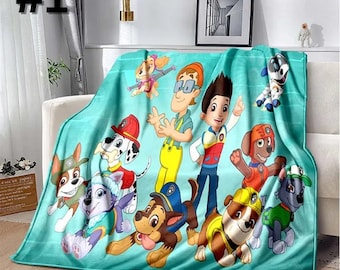 Cozy Custom Patrol Family Printed Plush Blanket - Your Ultimate Comfort Companion