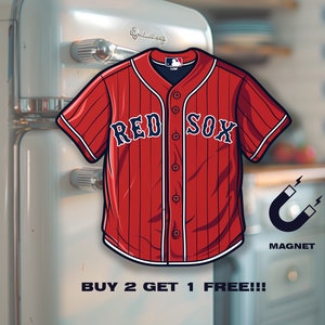 Boston Red Sox Jersey Fridge Magnet - MLB Memorabilia, Baseball Fan Decor, Sports Collectible, MLB Souvenir
