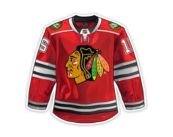 Chicago Blackhawks Hockey Team Jersey Fridge Magnet - NHL Memorabilia, Hockey Fan Decor, Sports Collectible , Car Magnet