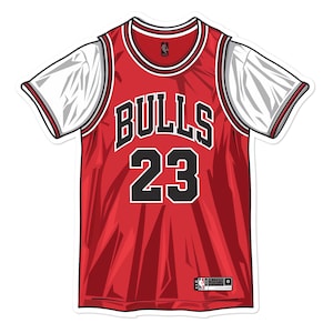 Adesivo per auto della maglia dei Chicago Bulls - Merchandise ufficiale NBA, decalcomania per tifosi di basket, oggetti sportivi da collezione, calamita da frigorifero