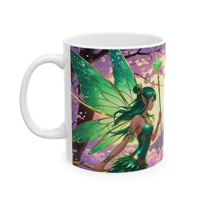 Fantasy Dragon & Fairy Ceramic Mug - Magical Gift for Coffee Lovers, Artisanal Mug for Home Décor, Unique Dragon Gift, Fantasy Collectible image 4