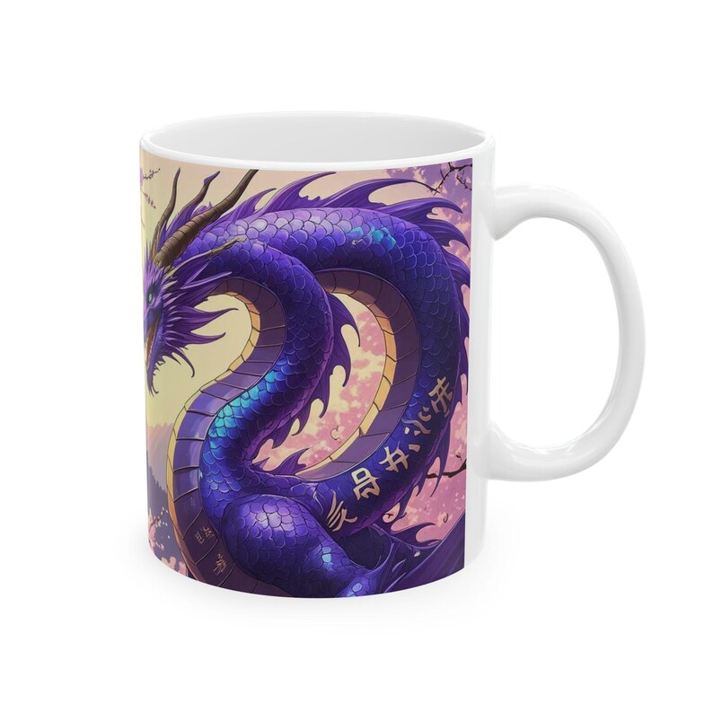 Fantasy Dragon & Fairy Ceramic Mug - Magical Gift for Coffee Lovers, Artisanal Mug for Home Décor, Unique Dragon Gift, Fantasy Collectible image 3