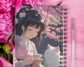 Cherry Blossom Spiral Notebook, Floral Journal, Gift for Students, Nature Lover's Reminder, Springtime Writing
