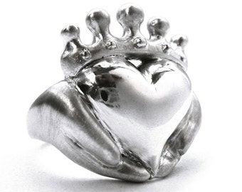 Handmade Claddagh Ring, Celebrity Callie Thorne, Chunky Claddagh, Unique Claddagh, Irish Jewelry, Celtic Promise Ring, Gifts for Her 187