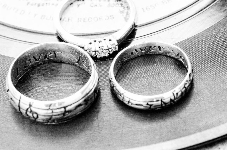 Custom Music Note Wedding Bands Original Real Music Notes