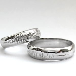 Sounds of Love - Personalized Sound Wave Promise Rings -  Nerd - Geek - Song - Geek Chic - Hand Engraved - Sterling silver- Rickson