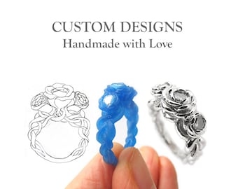 Handmade Custom Designed Rings, Design Your Own Engraved Jewellery, Make Your Own Ring Personalize Commission Unique bespoke artisan Rickson