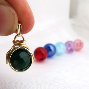 Gold Filled POP in Marble Necklace Gift Interchangeable Marble Necklace with Personalized Birthstones Geekery Marble necklace for Collecting