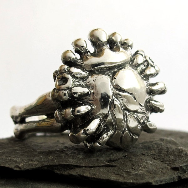 Love in Hand - Anatomical Heart Claddagh Ring, Skeleton Hands - Handmade, Sterling SIlver, Gift For Him, Gift For Son, Rickson Jewellery 103