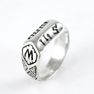 Replika av den heliga Jeanne d'Arc-ringen, medeltida andaktsring i silver för första nattvarden, katolsk konfirmationsgåva - Rickson 207 207b