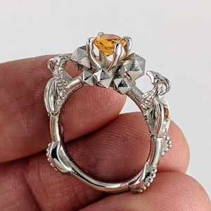DND Gold Dungeons and Dragons Ring with D20 Dice Color of Your Choice Gamer Nerd Engagement Ring Roll the Dice RPG Character Cosplay RPG 297