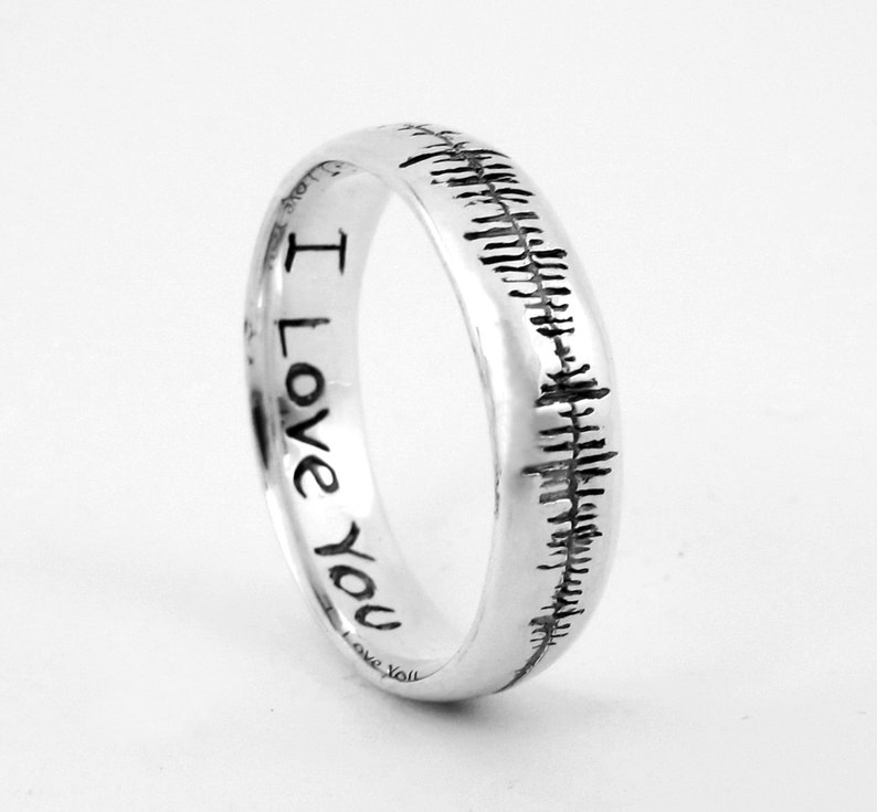 Sounds of Love  Personalized Sound Wave Ring  Nerd Music image 1