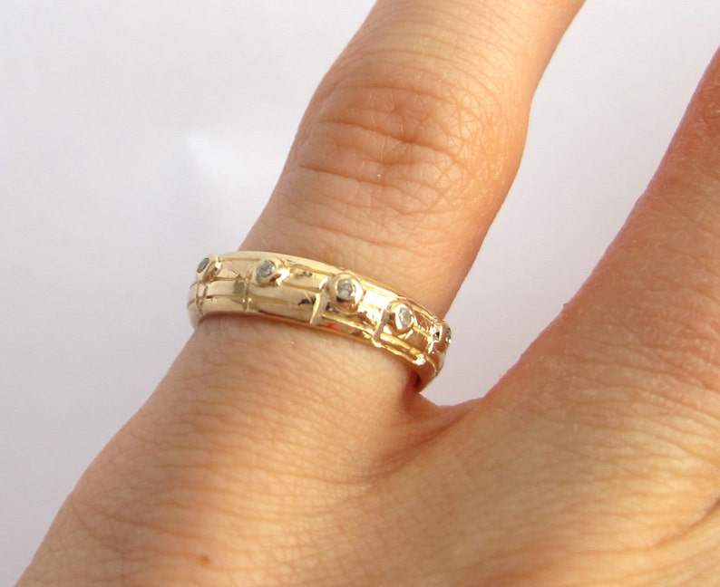 Your Song Wedding Ring Set, Yellow White Rose Gold, Made to Order, Unique Wedding, Alternative Sheet Music, Choose Song, Rickson Jewellery image 4