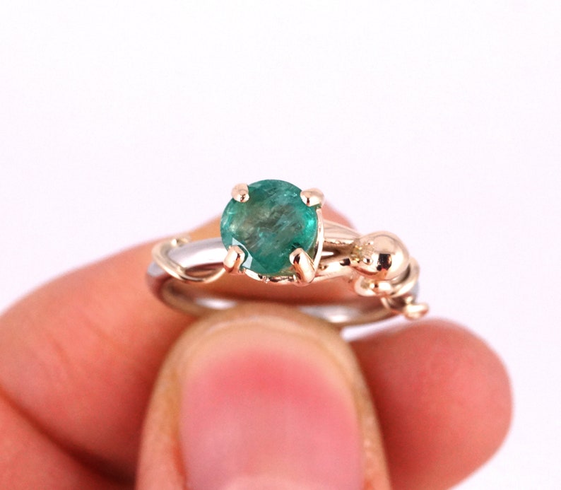 Octopus Joy Sterling Silver Ocean Octopus Ring Octopus Engagement Cephalopod Silver Kraken Ring Sea Creature Emerald Rickson 213 250 251 OCT