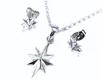 Find Your Trust North Star Tarot Card Healing Necklace and Earring Set 292c 292d