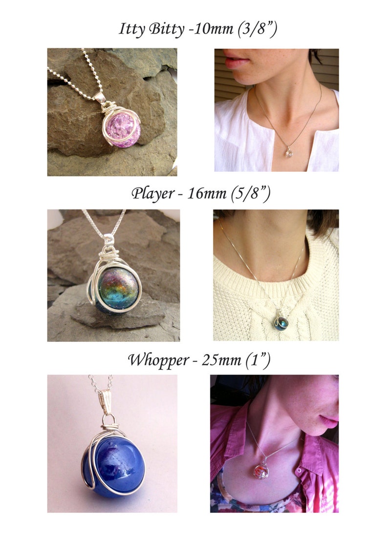 The POP in Interchangeable Nebula Necklace Marble Set Ready to Ship Player Whopper swirl Galaxy gift for Marble collector Geekery Rickson image 4