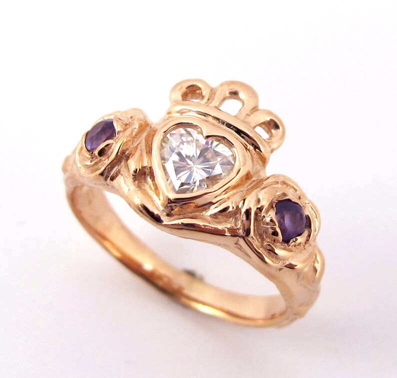 Irish Rose Engagement and Wedding Ring Set Celtic Claddagh ...