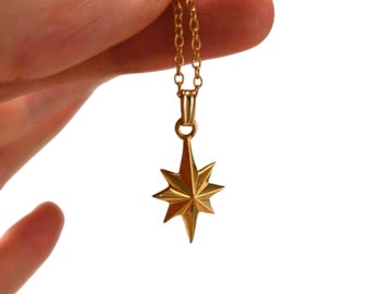 Gold STAR Necklace + Meditation to Find your True North Star 292c