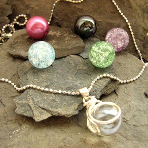 The POP in Interchangeable Nebula Necklace Marble Set Ready to Ship Player Whopper swirl Galaxy gift for Marble collector Geekery Rickson image 3