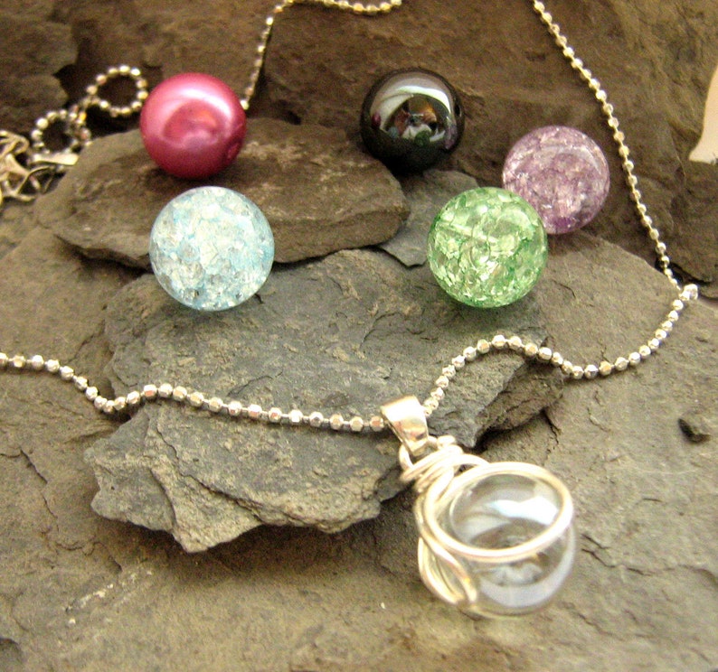 The POP in Interchangeable Nebula Necklace Marble Set Ready to Ship Player Whopper swirl Galaxy gift for Marble collector Geekery Rickson image 3