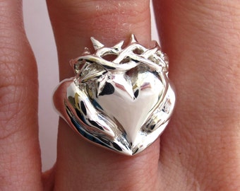 Callie Thorny Claddagh Ring - Celebrity Callie Thorne, Claddagh Ring, Sterling Cladagh Heart ring, Irish Jewelry, Gifts for Her, promise 126