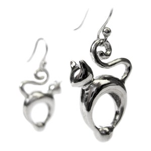 Cat Lover Earrings - Ready to Ship, Sterling Cat Earrings, Cat jewelry, silver cat earrings, Donation, Pet lover Jewelry, Gift For Her 4&5