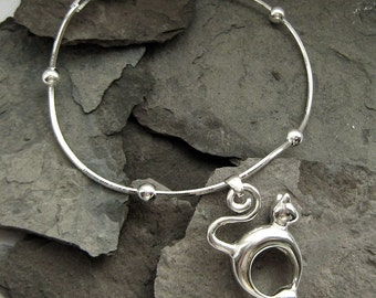 Cute Cat Lover Bracelet - Gift under 100 Ready to Ship Woman Animal jewelry Sterling silver Cat Lover Christmas Gift Rickson Jewellery 3