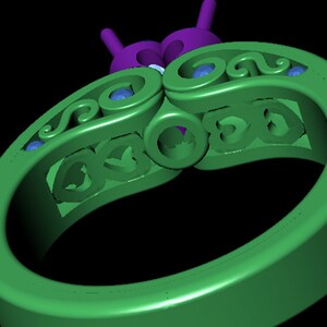 Custom Music Note Engagement Ring - Personalized Heart Diamond Music ...