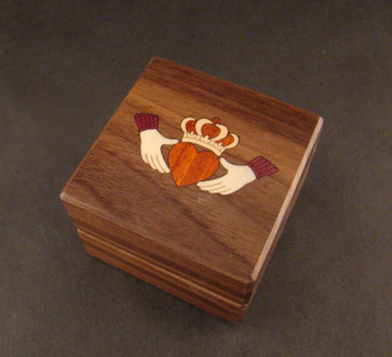 Custom Engagement Ring Box Claddagh Wolf Cat Music Unique Etsy