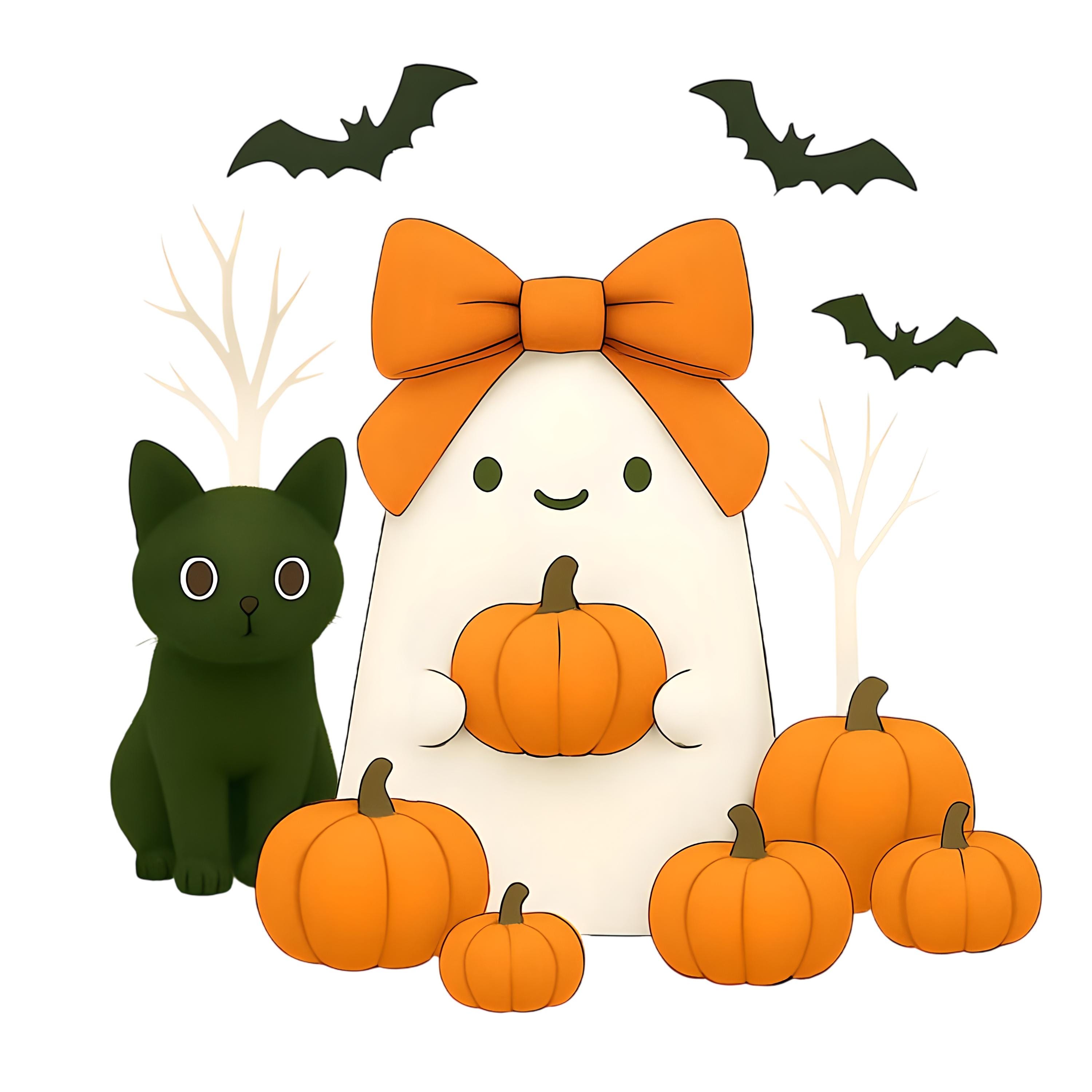 11 Cute Ghost Clipart Bundle | Kawaii Halloween PNG, Spooky Season Art ...
