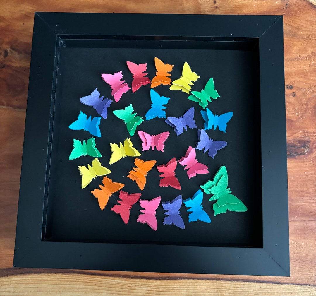 3d Paper Butterfly Framed Wall Art. Handmade. - Etsy