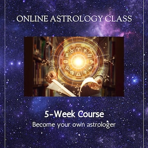 Curso de astrología en línea de 5 semanas para principiantes, curso de lectura de cartas natales, clase interactiva de astrología, aprenda los signos del zodíaco y la astrología