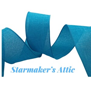 Beautiful 2.5 inch Wired Faux Burlap Ribbon in Dark Turquoise - 5 Yards Perfect for Bows, Wreaths, Decorating and Wrapping!