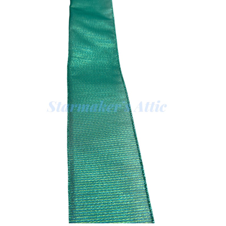 5 YARDS of 2.5-inch Wired Metallic Ribbon in Turquoise, Green & Blue ...