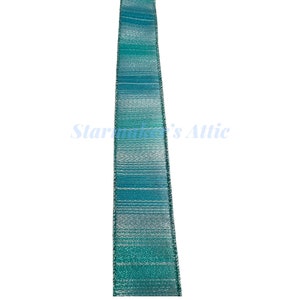 5 YARDS of 1.5-inch Wired Metallic Ribbon in Turquoise and Silver ...